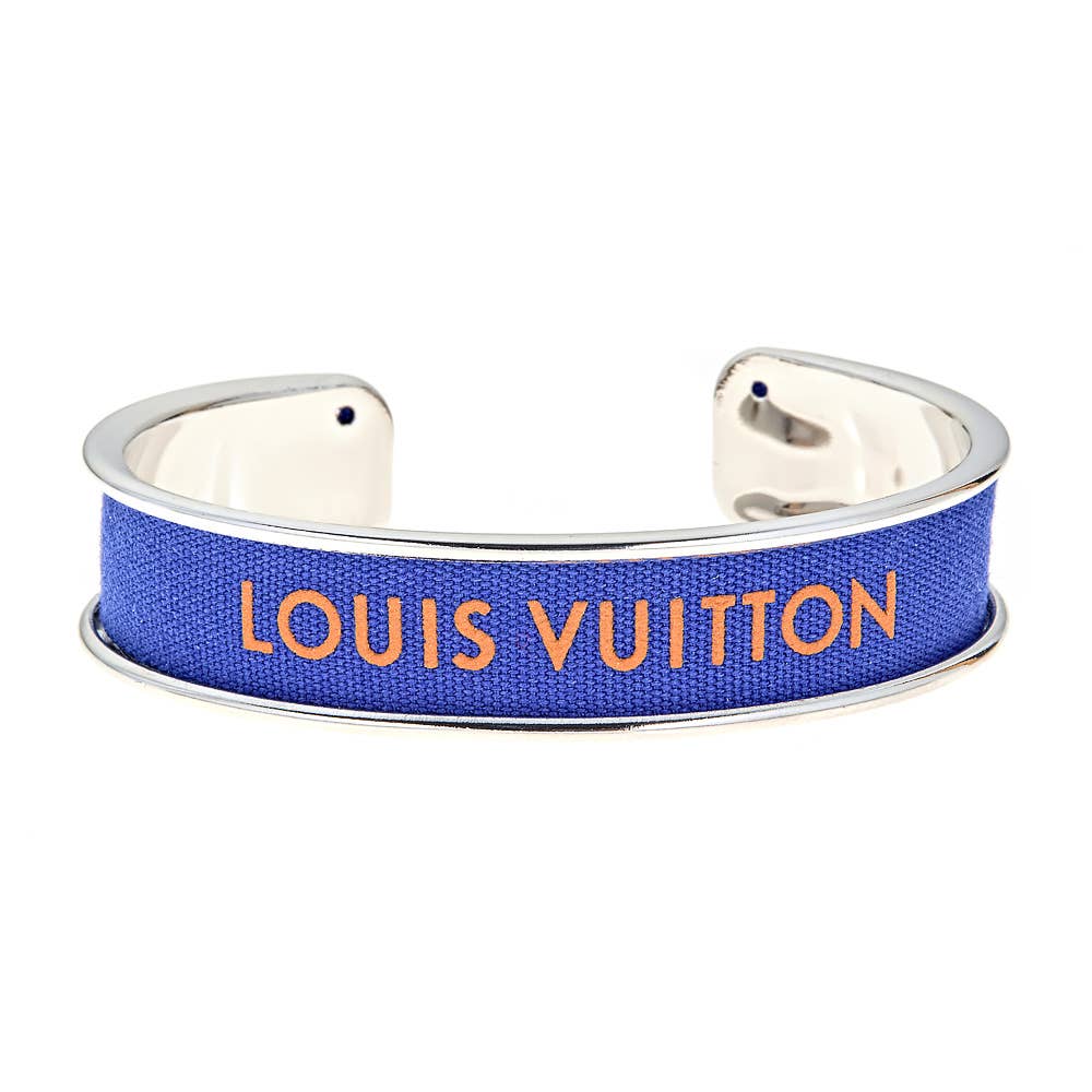 Navy & White Louis Vuitton Ribbon Cuff